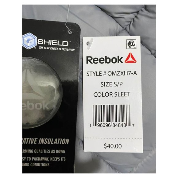 NWT Reebok Glacier Shield Puffer Zip Up Hooded Jacket With Pockets - Picture 12 of 15